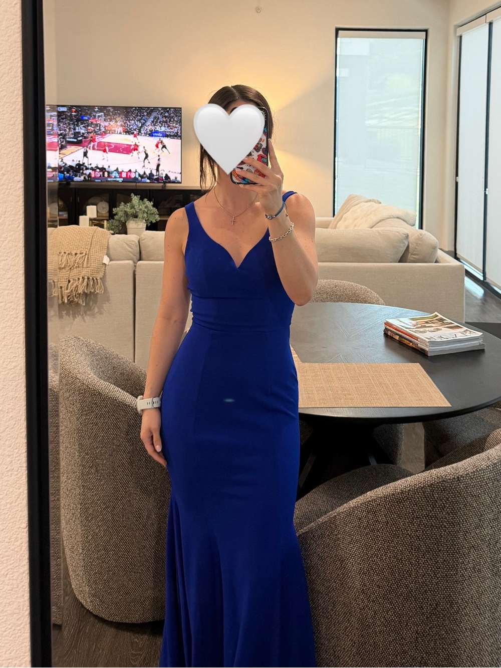 B. Darlin Cobalt Blue Sleeveless V-Neck Dress